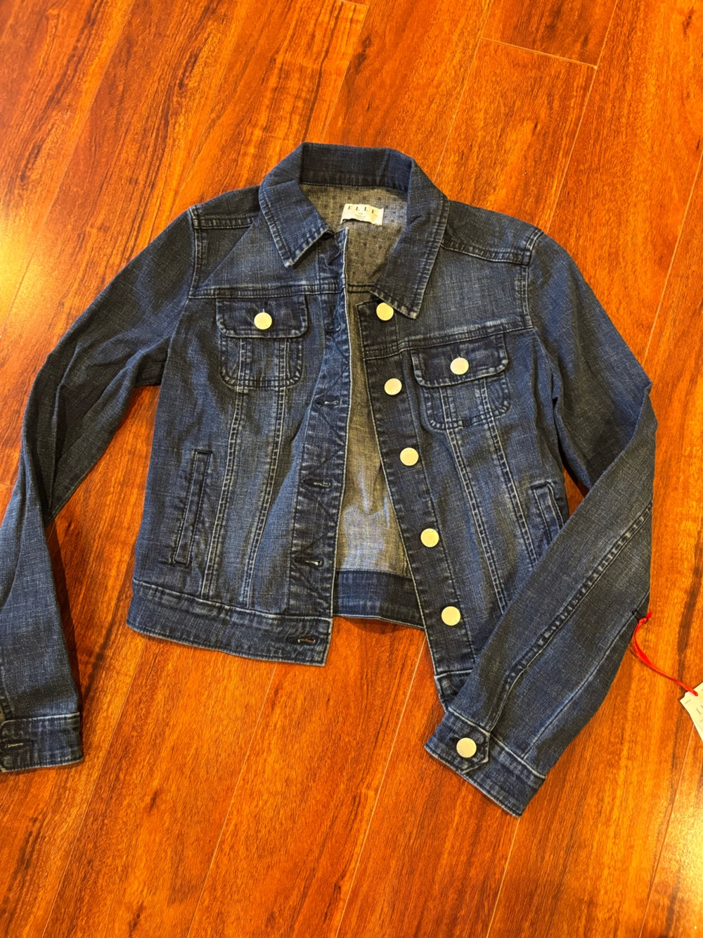 Elle Dark Blue Denim Jacket with Button Front
